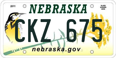 NE license plate CKZ675