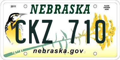 NE license plate CKZ710
