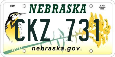 NE license plate CKZ731