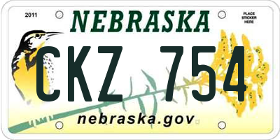 NE license plate CKZ754