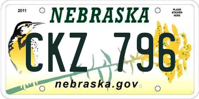 NE license plate CKZ796