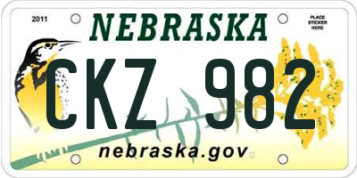 NE license plate CKZ982