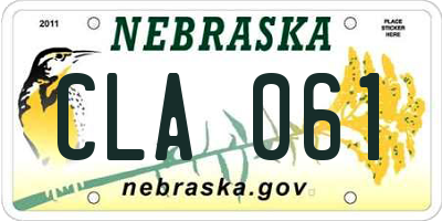 NE license plate CLA061