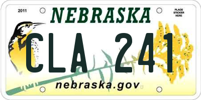 NE license plate CLA241