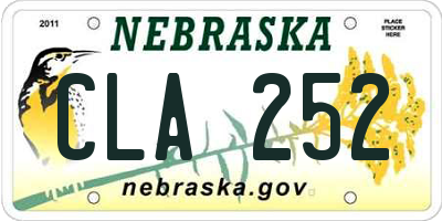 NE license plate CLA252