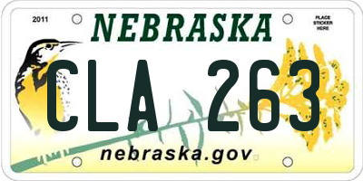 NE license plate CLA263