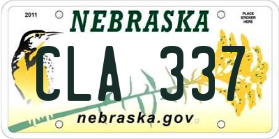 NE license plate CLA337