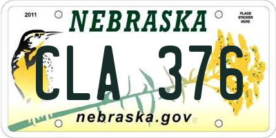 NE license plate CLA376