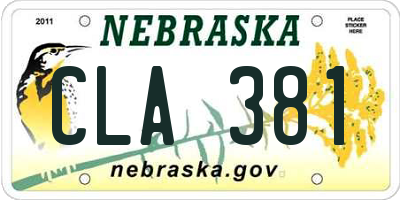 NE license plate CLA381
