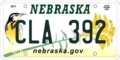 NE license plate CLA392