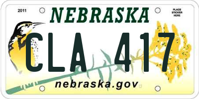 NE license plate CLA417