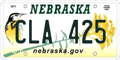 NE license plate CLA425