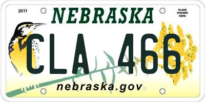 NE license plate CLA466