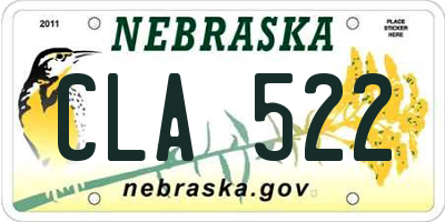 NE license plate CLA522