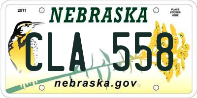 NE license plate CLA558