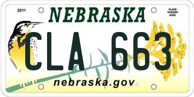 NE license plate CLA663