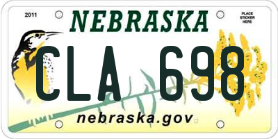 NE license plate CLA698