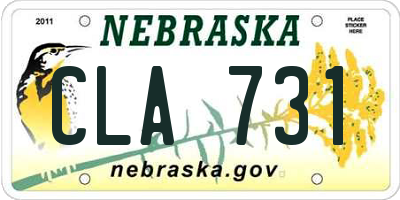 NE license plate CLA731