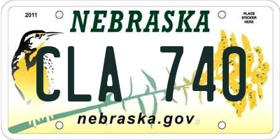 NE license plate CLA740