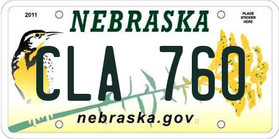 NE license plate CLA760