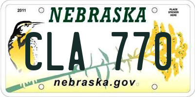 NE license plate CLA770