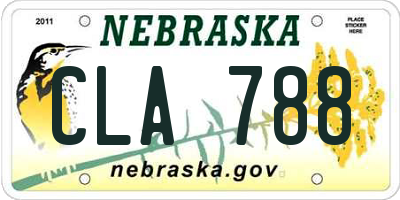 NE license plate CLA788