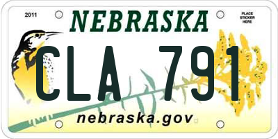 NE license plate CLA791