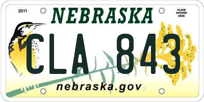 NE license plate CLA843