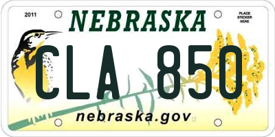 NE license plate CLA850