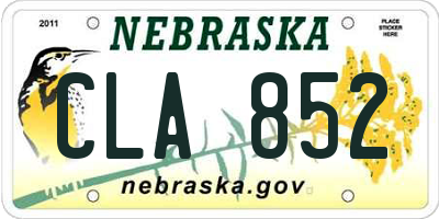 NE license plate CLA852