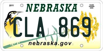 NE license plate CLA869