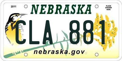 NE license plate CLA881