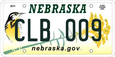 NE license plate CLB009