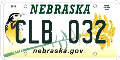 NE license plate CLB032