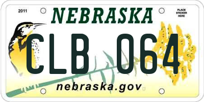 NE license plate CLB064
