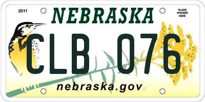 NE license plate CLB076