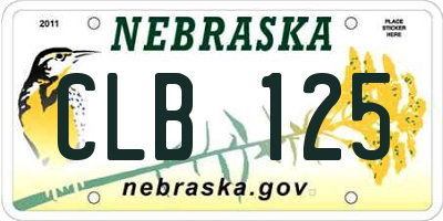 NE license plate CLB125