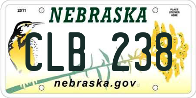 NE license plate CLB238