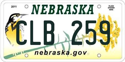 NE license plate CLB259