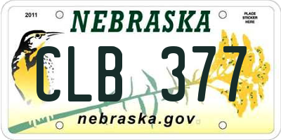 NE license plate CLB377