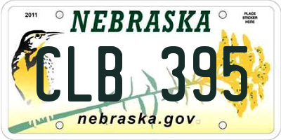 NE license plate CLB395