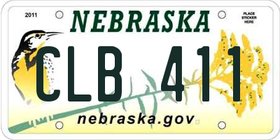 NE license plate CLB411
