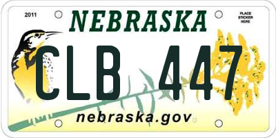 NE license plate CLB447