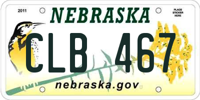NE license plate CLB467