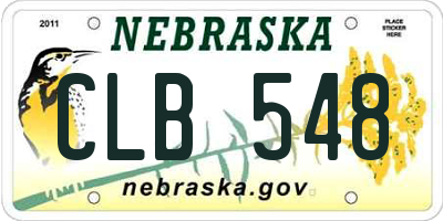 NE license plate CLB548