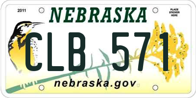 NE license plate CLB571