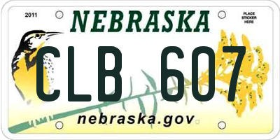 NE license plate CLB607