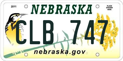 NE license plate CLB747