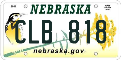 NE license plate CLB818