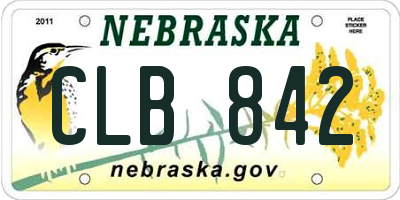 NE license plate CLB842